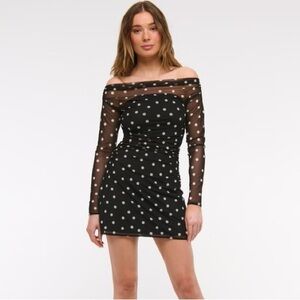 Abercrombie & Fitch Black and White Polka Dot Mini Dress